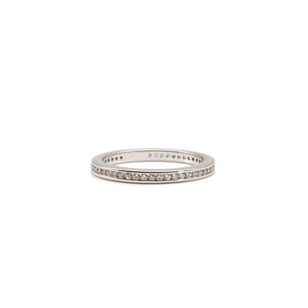 Thin Channel Set Eternity Band