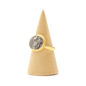 13mm Ancient Coin with Athena Ring