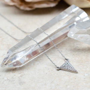 Solid Pave Triangle Necklace