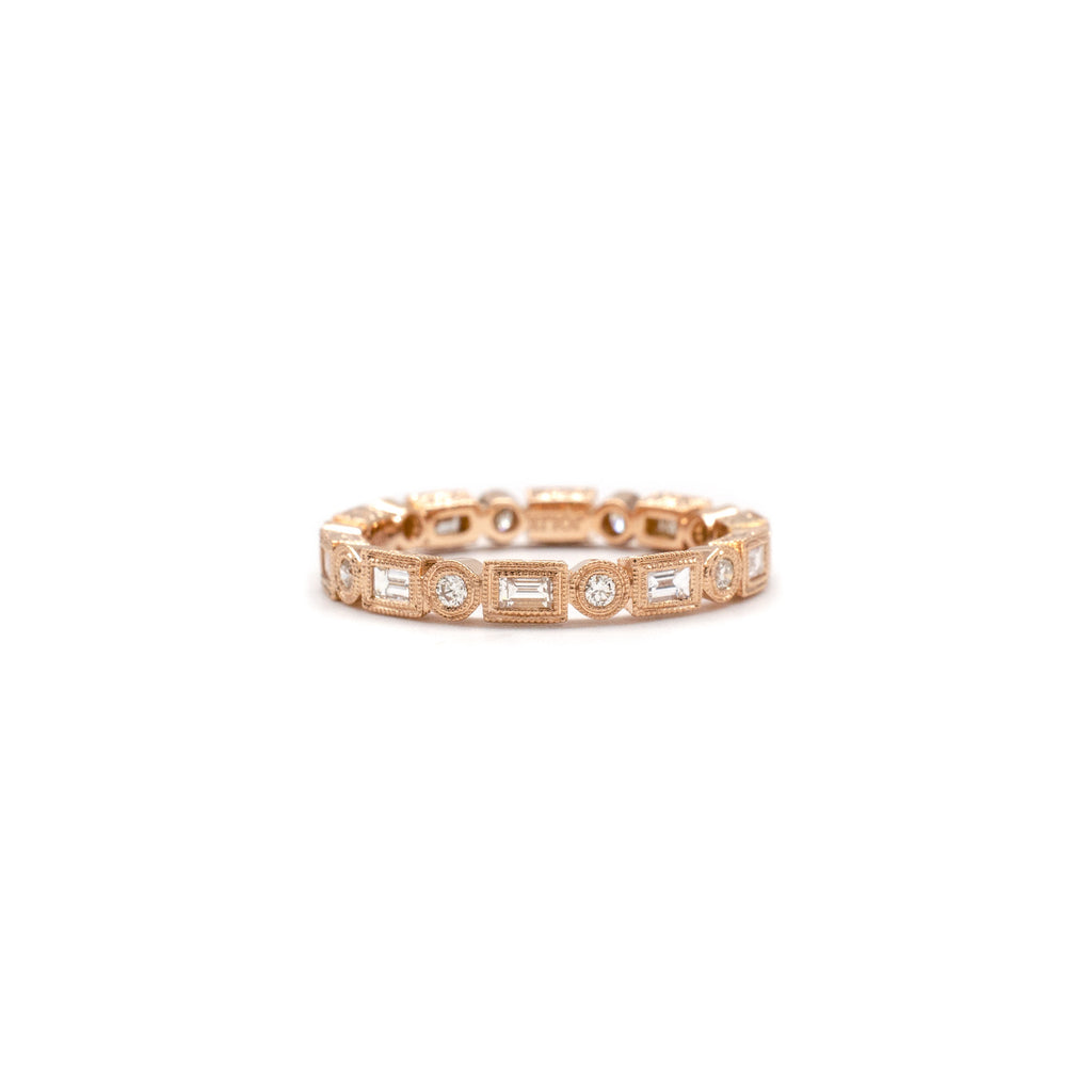 Baguette & Round Band in Rose