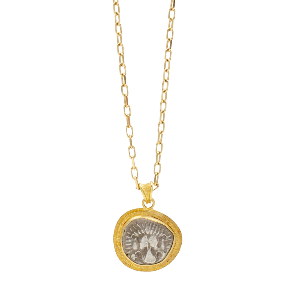 16mm Ancient Coin with Lion Head