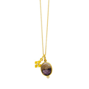 Purple Moss Agate & Mini Pontus Cross Pendant