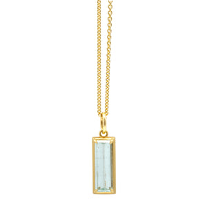 Aquamarine F Bezel Pendant