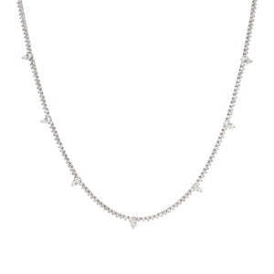Marquis & Round Diamond Line Necklace