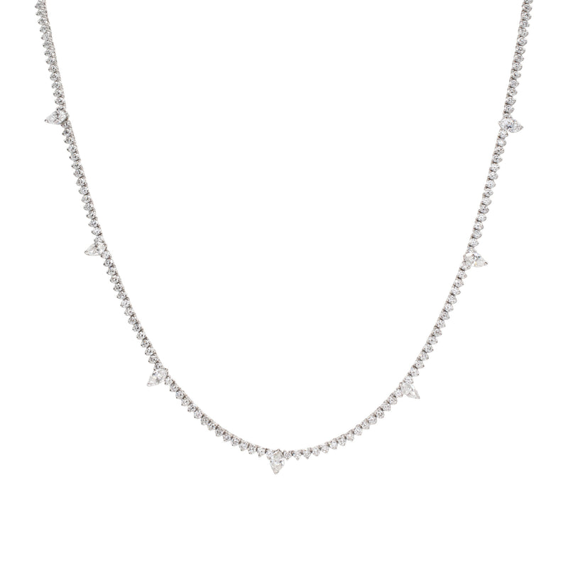 Marquis & Round Diamond Line Necklace