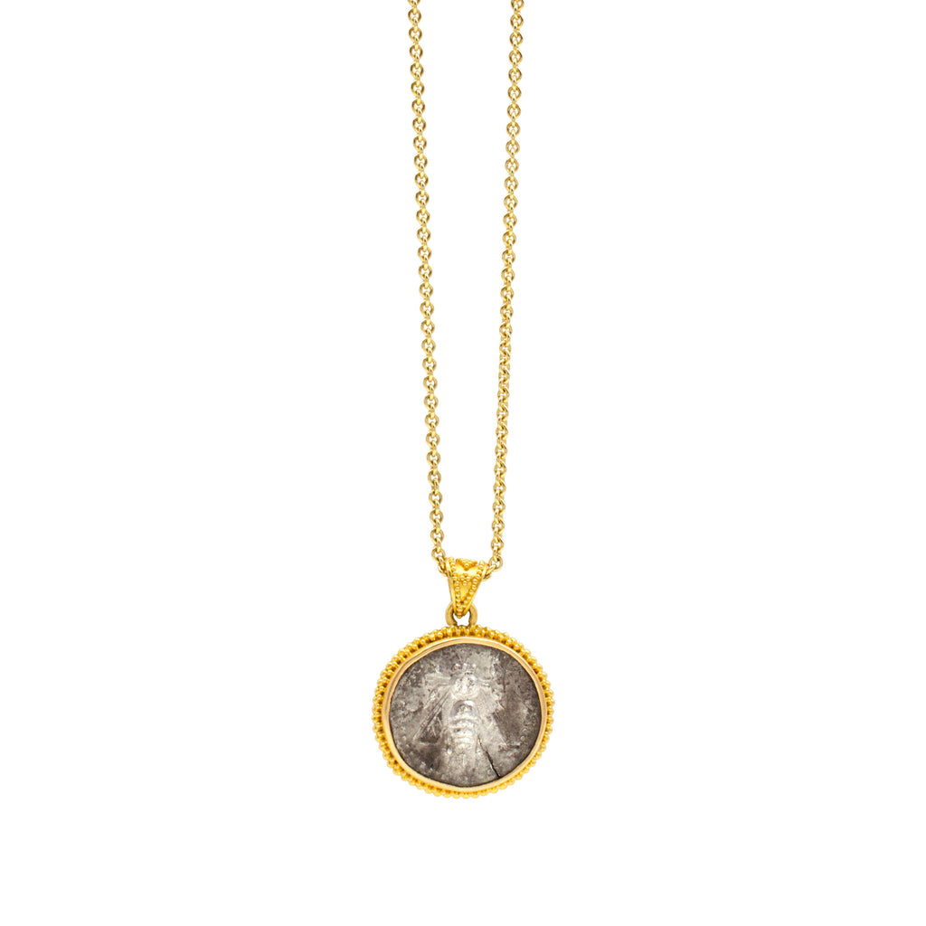 18mm Ancient Coin with Bee