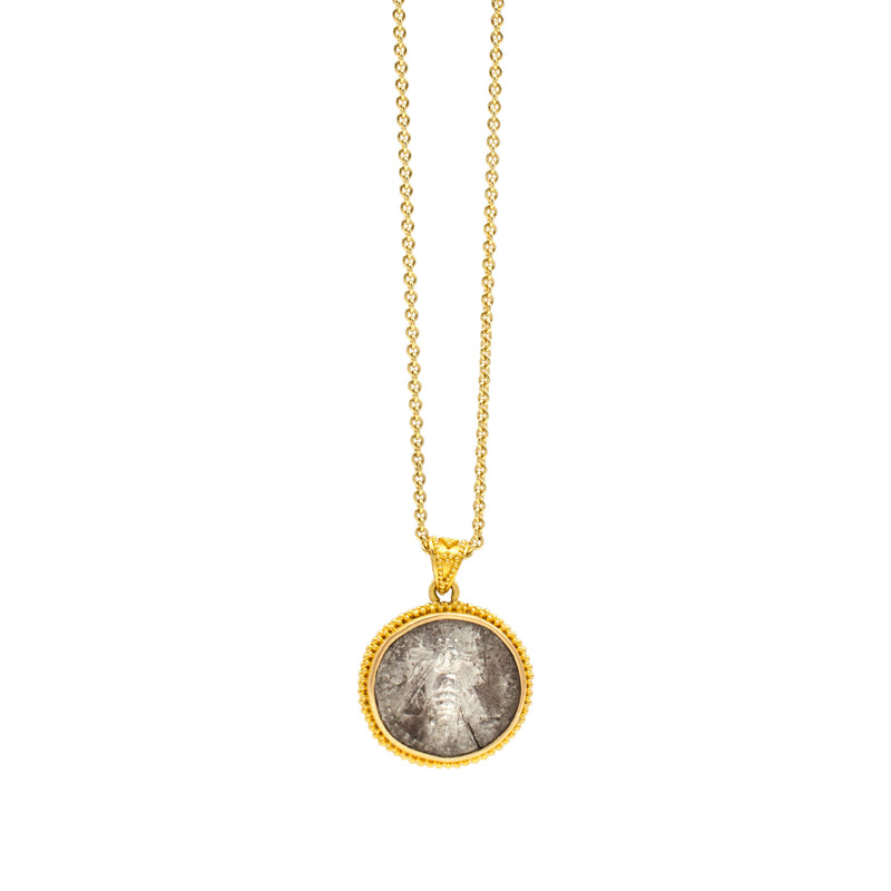 18mm Ancient Coin with Bee
