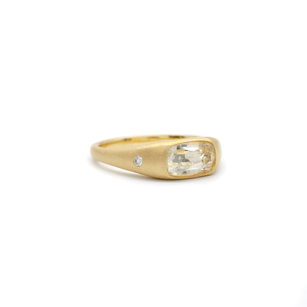 Yellow Sapphire Flat Top Ring