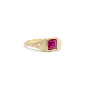 Rubellite Flat Top Ring