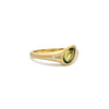Chartreuse Sapphire Flat Top Ring