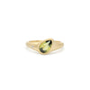 Chartreuse Sapphire Flat Top Ring