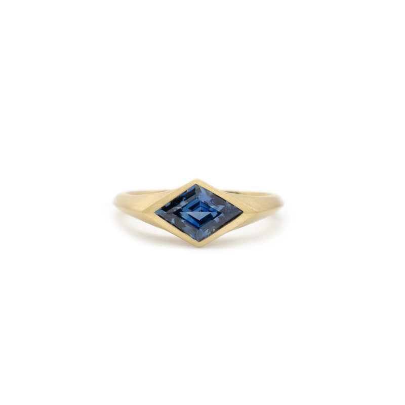 Cobalt Sapphire Flat Top Ring