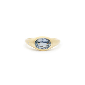 Denim Sapphire Flat Top Ring