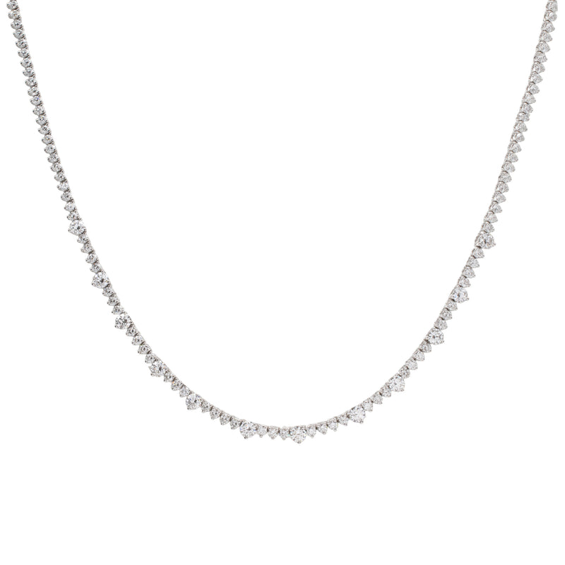 Scalloped Diamond Line Necklace