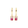 Bi-Color Tourmaline F Bezel Dangles