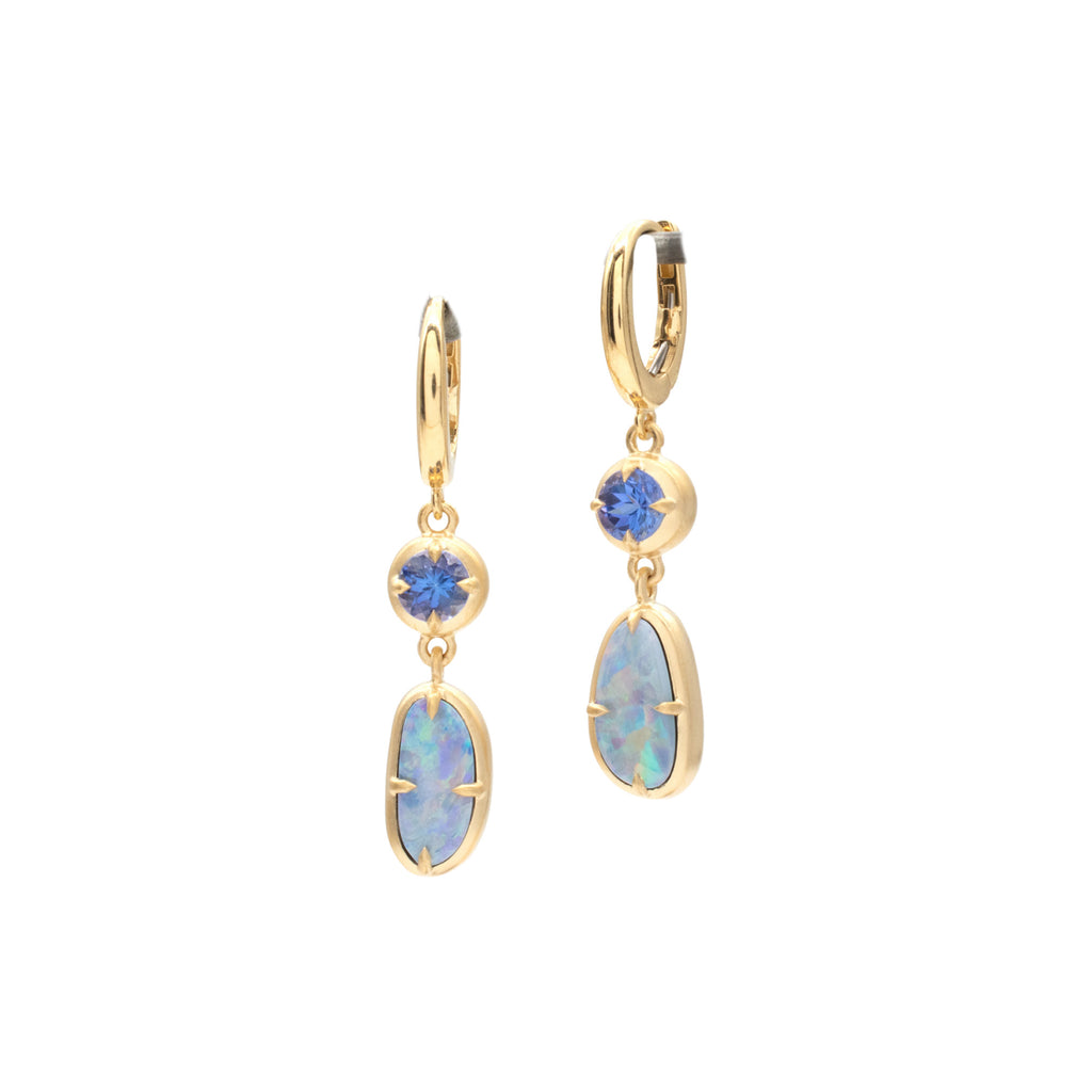 Tanzanite & Opal F Bezel Dangles