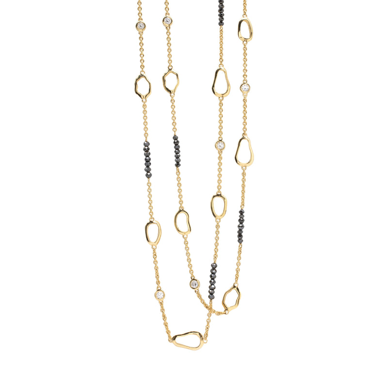 Black & White Diamond Bead Necklace