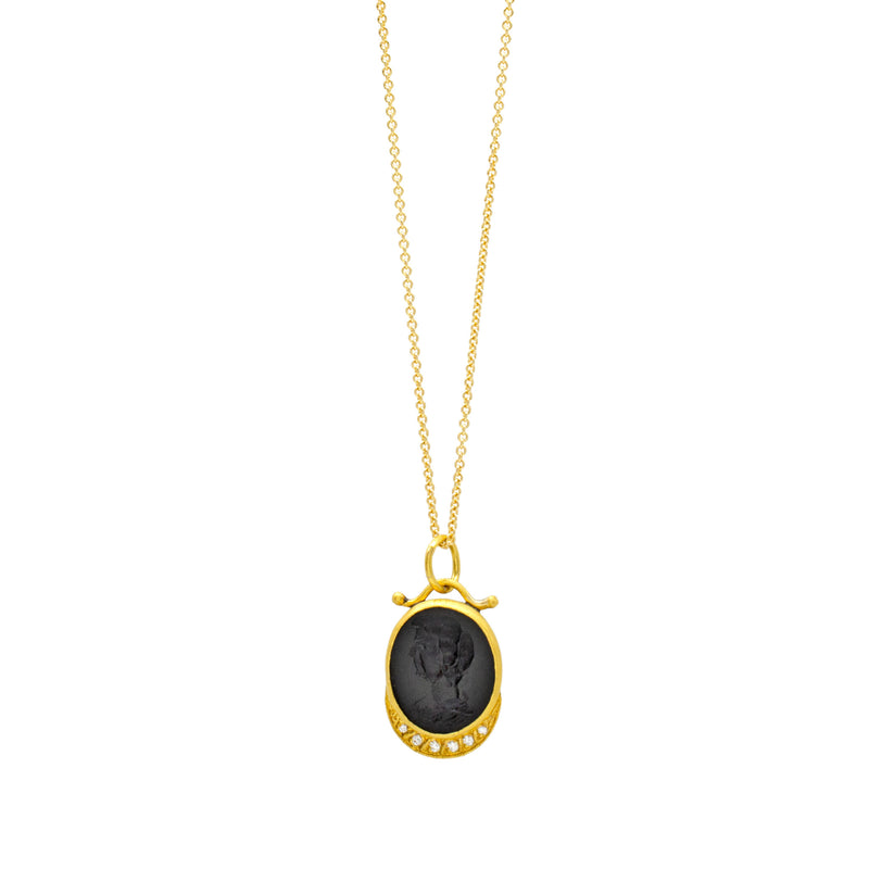 Black Onyx Intaglio Pendant