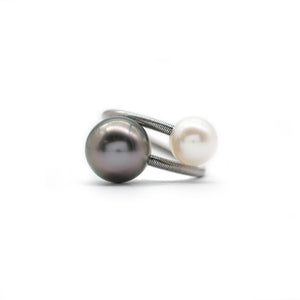 Two Pearl Twist Ring