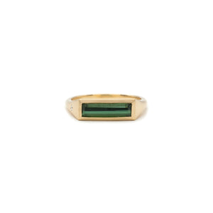 Rich Green Tourmaline Flat Top Ring