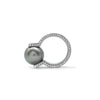 Tahitian Pearl & Diamond Pave Victory Ring