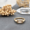 Champagne Diamond Flat Top Ring