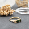 Rich Green Tourmaline Flat Top Ring