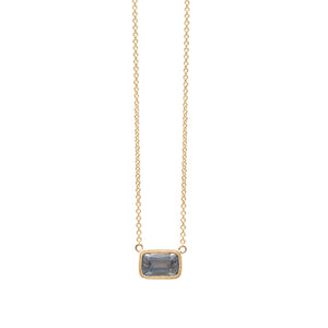 1.89ct Grey Sapphire Milgrain Necklace