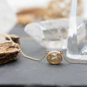 1.89ct Yellow Sapphire Milgrain Necklace