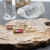Watermelon Tourmaline F Bezel Dangles