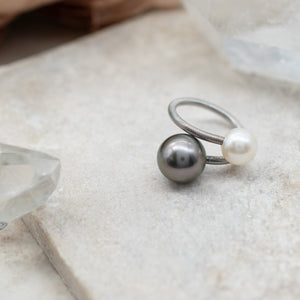 Two Pearl Twist Ring