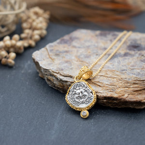 14mm Ancient Coin with Medusa