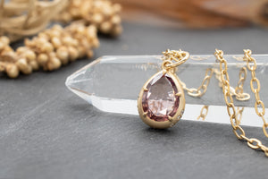 Dusty Pink Sapphire F Bezel Pendant