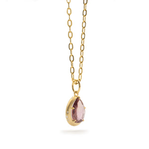 Dusty Pink Sapphire F Bezel Pendant