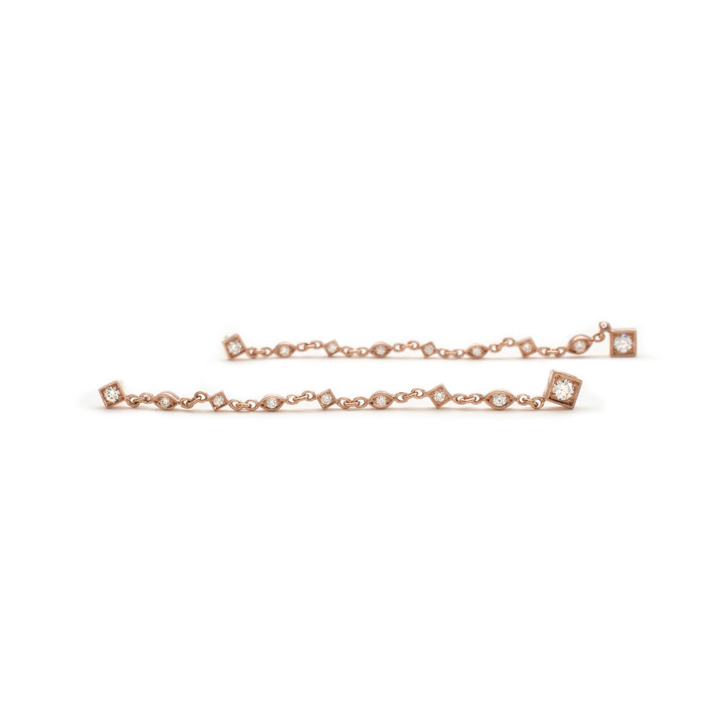 60mm Diamond Dangles in Rose