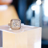 3.6ct Millgrain Halo Ring