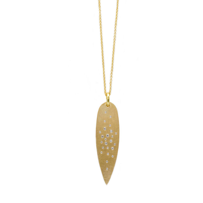 18k yellow gold galaxy style leaf drop diamond necklace j albrecht original 