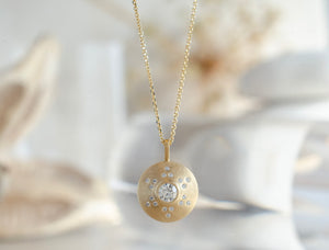 Diamond Pattern Disc Pendant
