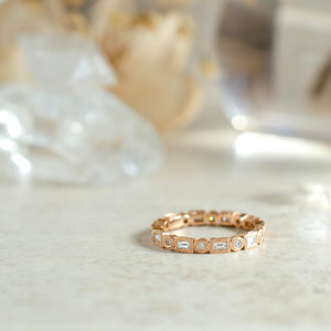Baguette & Round Band in Rose