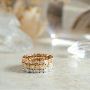 Baguette & Round Band in Rose