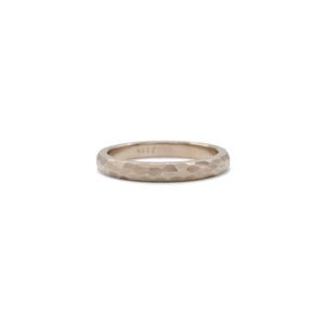 White Gold Hammered Band