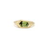 Green Sapphire Flat Top Ring