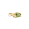 Green Sapphire Flat Top Ring
