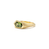 Green Sapphire Flat Top Ring