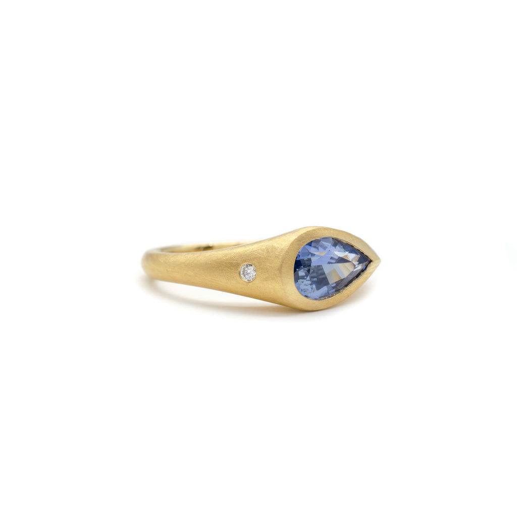 Blue Sapphire Flat Top Ring
