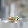 Green Sapphire Flat Top Ring