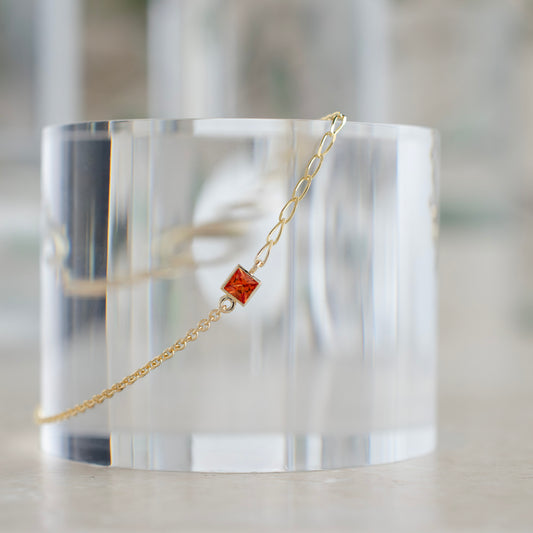 .16ct Orange Sapphire Cherish Bracelet