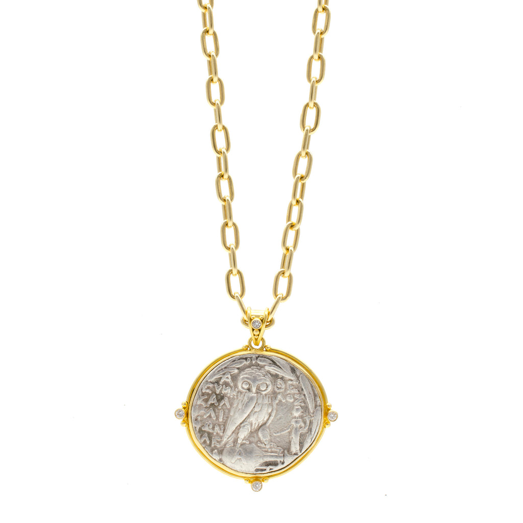 27mm Ancient Coin with Owl of Athena