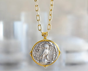 27mm Ancient Coin with Owl of Athena