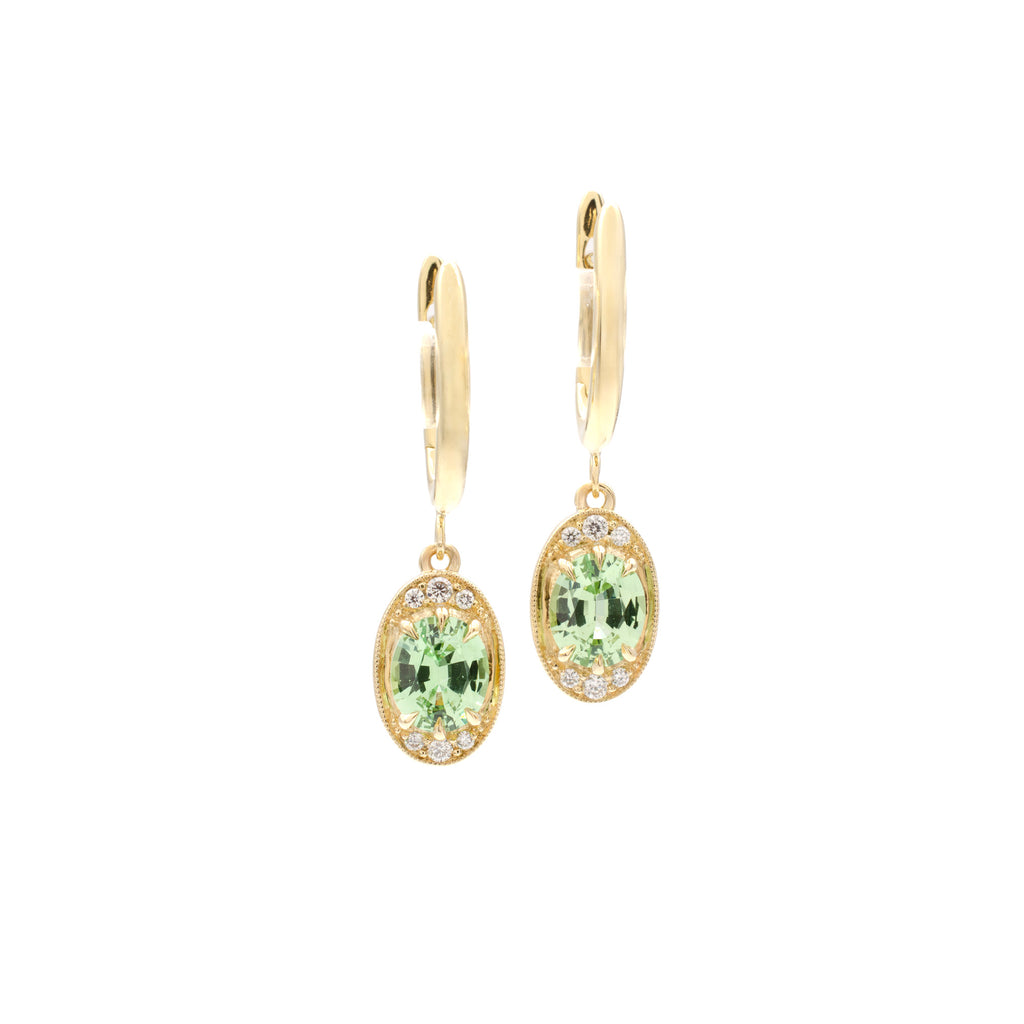 Mint Garnet Iara Dangles